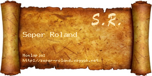 Seper Roland névjegykártya